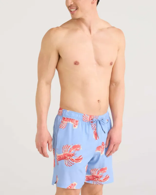 SAXX OH BUOY 2N1 7&quot;VOLLEY SWIM SHORT - LOBSTER BOIL - BEL AIR