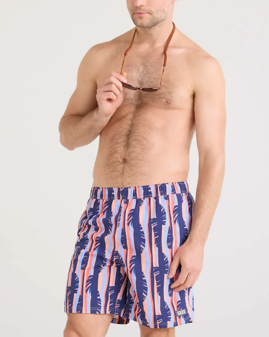 SAXX GO COASTAL 2N1 7&quot;VOLLEY SWIM SHORT -  TROPIC STRIPE - MULTI