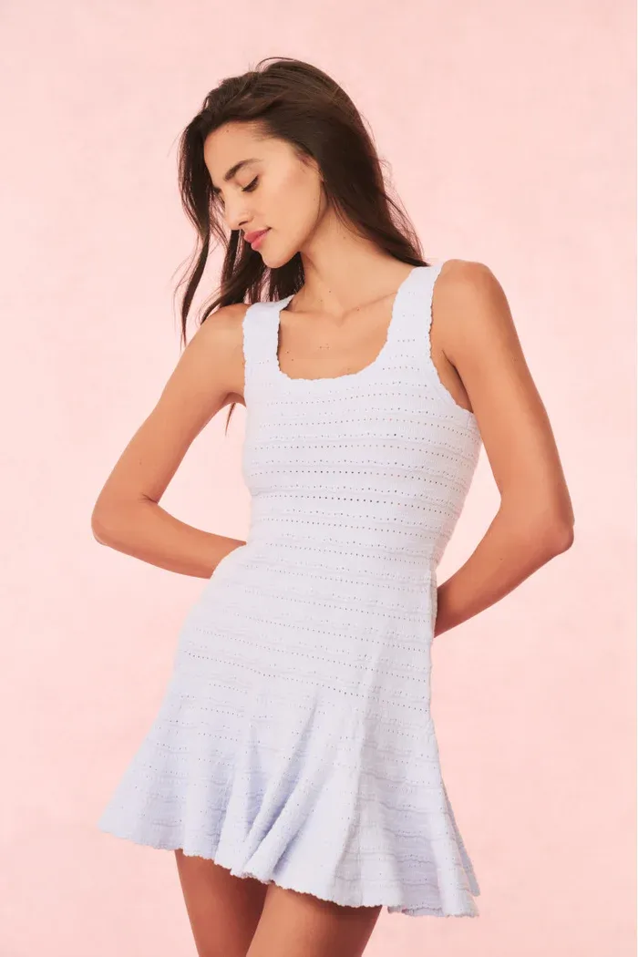 LOVE SHACK FANCY MARYANNE DRESS MORNING SKY
