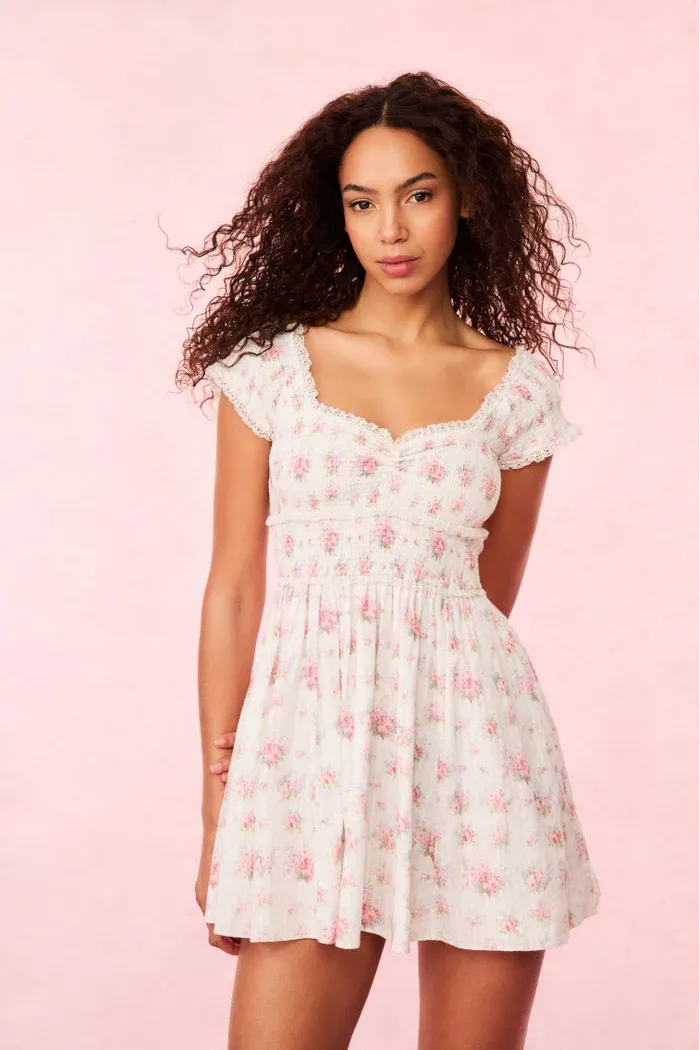 LOVE SHACK FANCY SIONA DRESS THULIAN PINK