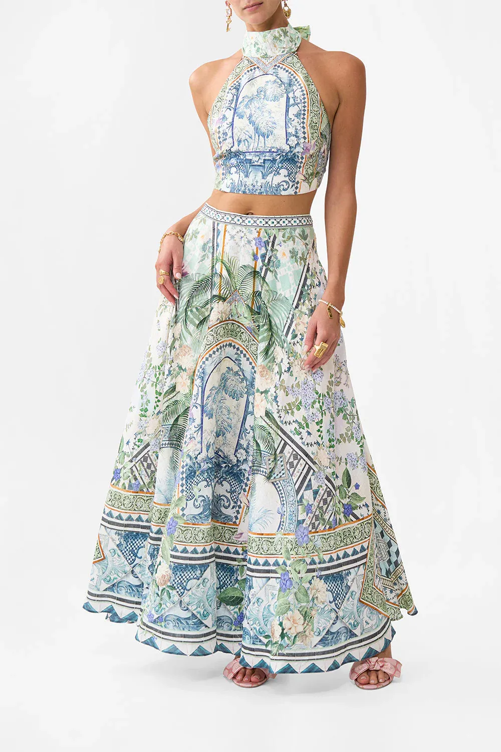 CAMILLA HALTER TIE BACK TOP JARDIM PARTY