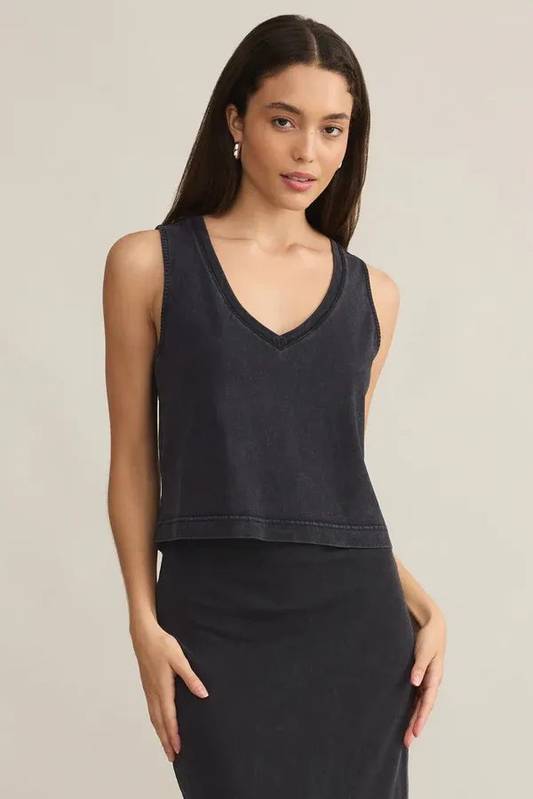 Z Supply Sloane V-neck Top Black