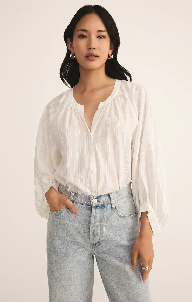 Z Supply Wren Button Up Top White