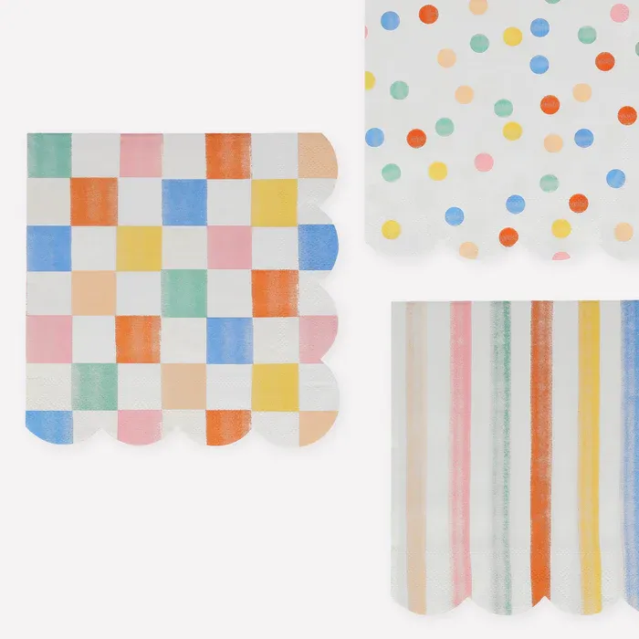 Meri Meri Colourful Pattern Large Napkins