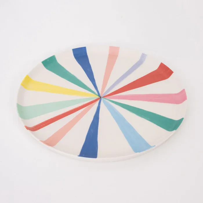 Meri Meri Stripy Reusable Bamboo Large Plates
