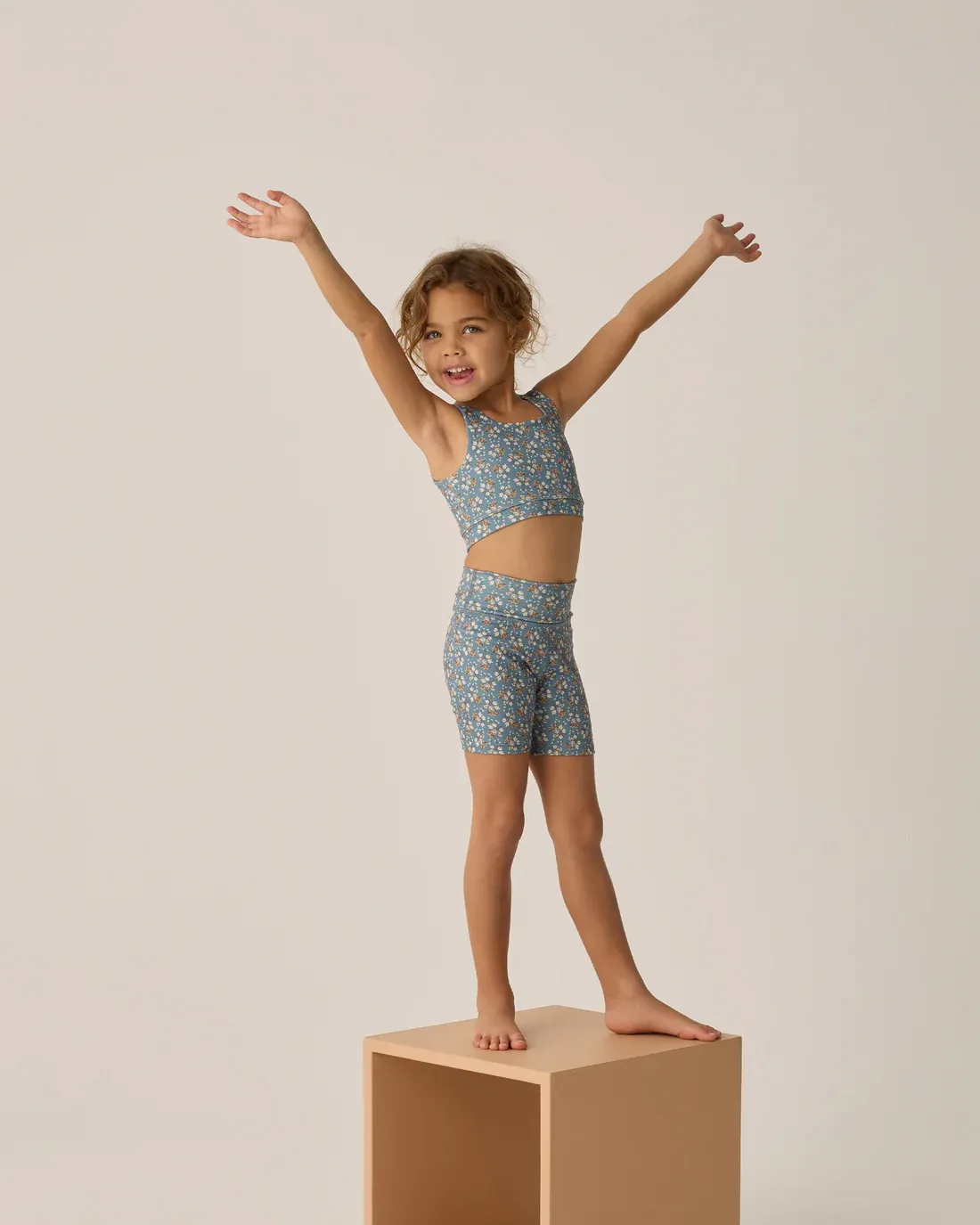 RYLEE &amp; CRU BIKE SHORT BLUE FLORAL