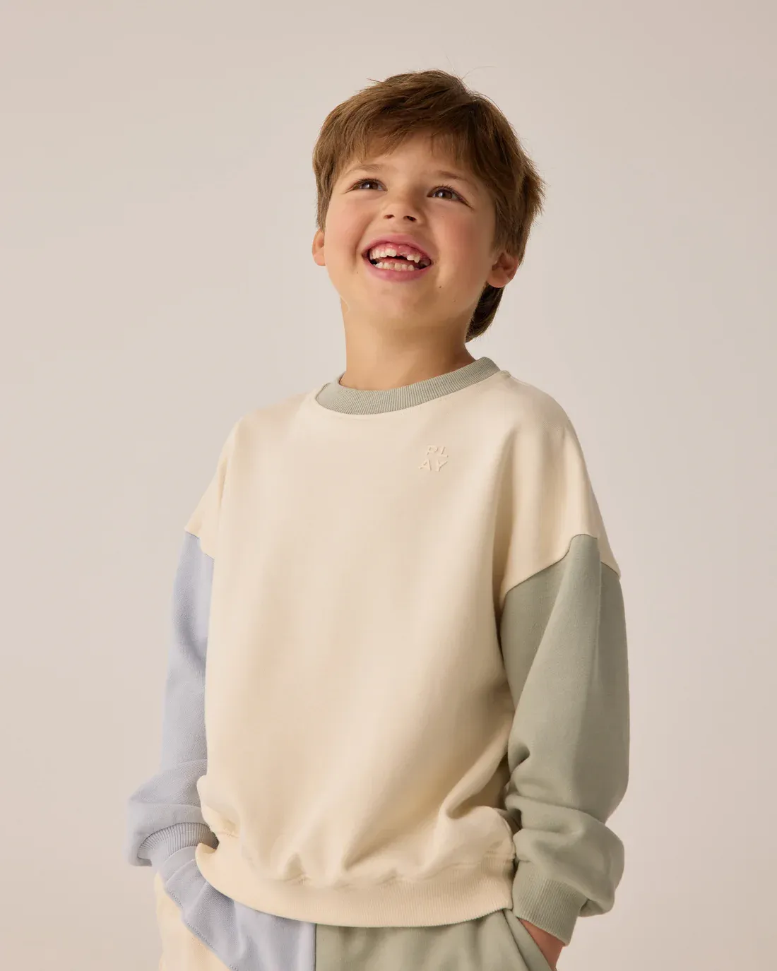 RYLEE &amp; CRU RELAXED SWEATSHIRT COLOR BLOCK