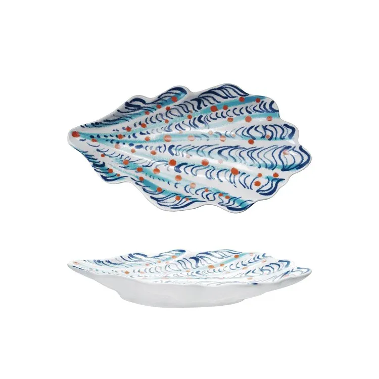 Hazel Mazel Ceramic Shell Shaped Wall Décor Red &amp; Blue