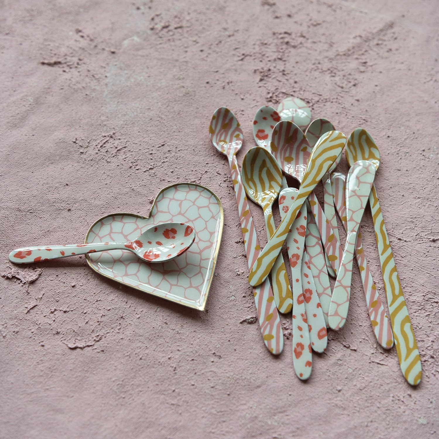 Hazel Mazel Enameled Stainless Steel Cocktail Spoon