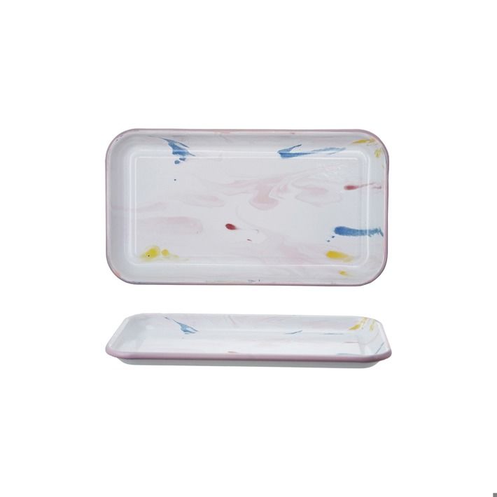 Hazel Mazel Enameled Plate w/ Marble Finish