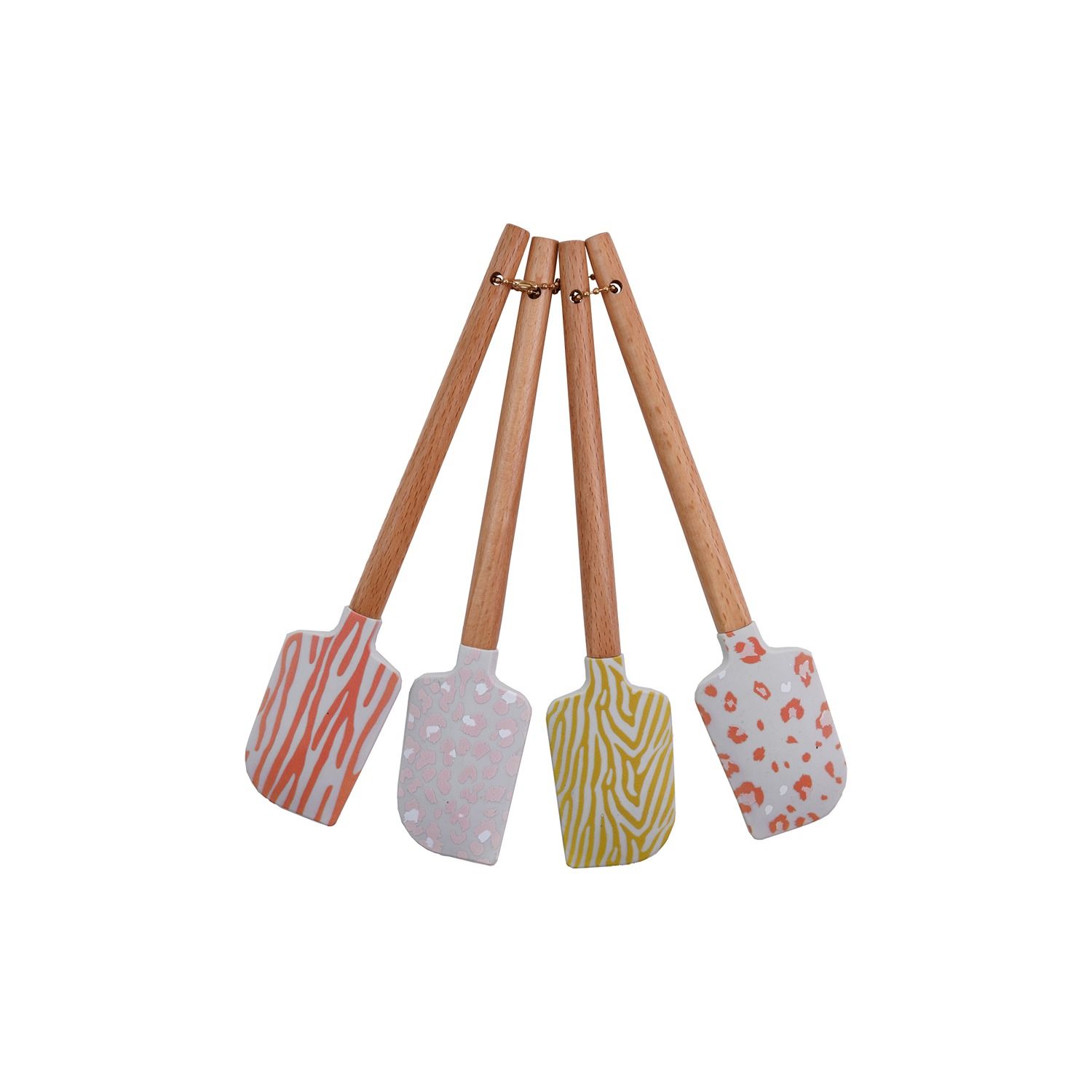 Hazel Mazel Silicone &amp; Wood Spatulas w/ Animal Print