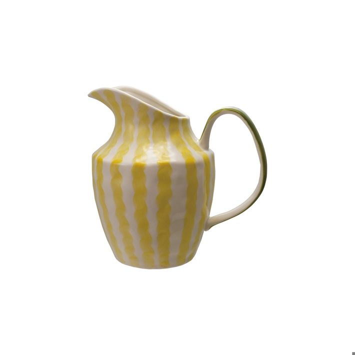Hazel Mazel Stoneware Pitcher w Stripes