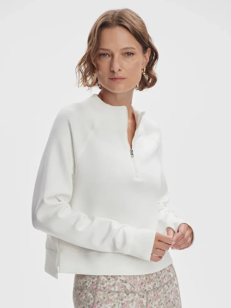 Varley ebba half zip midlayer snow white