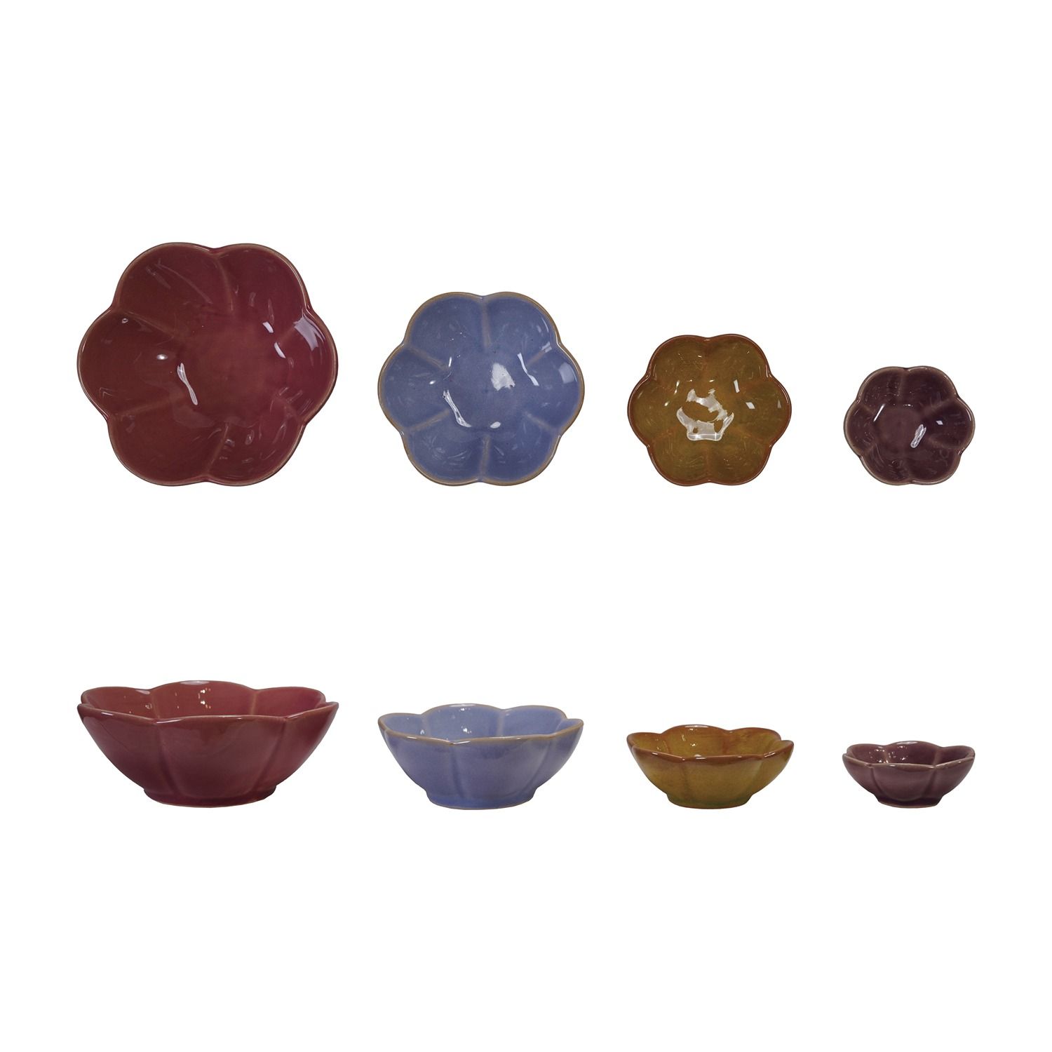 Hazel Mazel Stoneware Flower Shaped Prep Bowls 