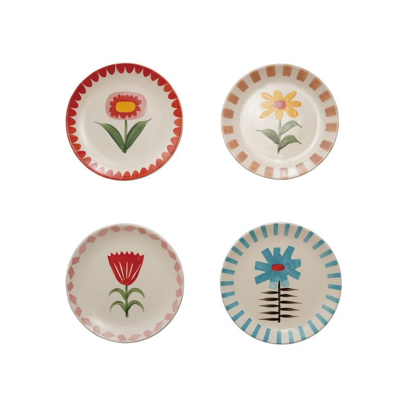 Hazel Mazel Stoneware Plate w Flower