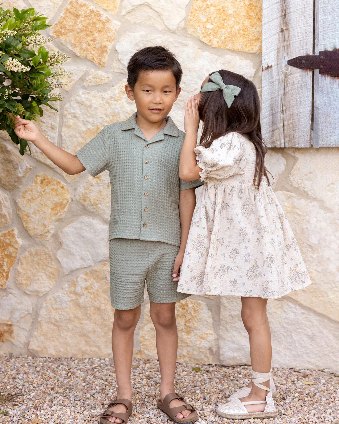 RYLEE &amp; CRU LAPEL COLLAR SHIRT EUCALYPTUS