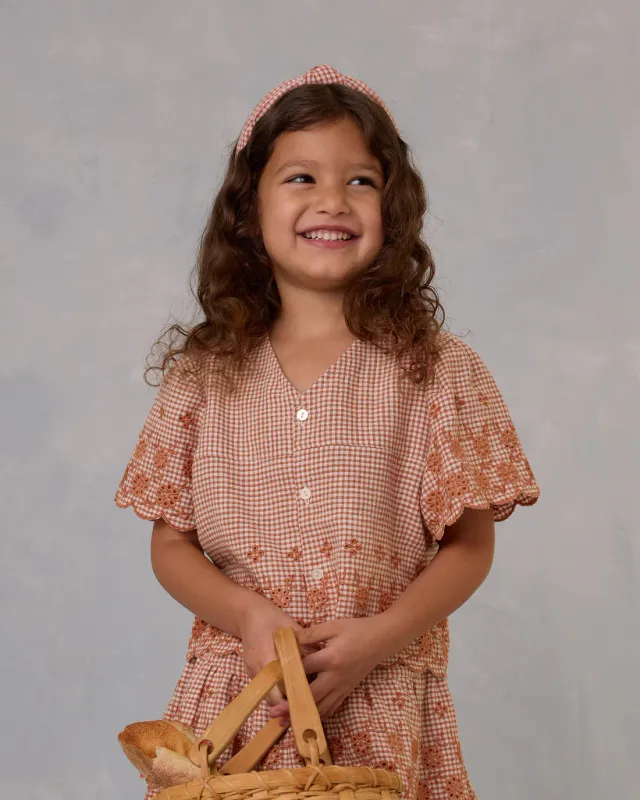 RYLEE &amp; CRU CLEO TOP POPPY GINGHAM