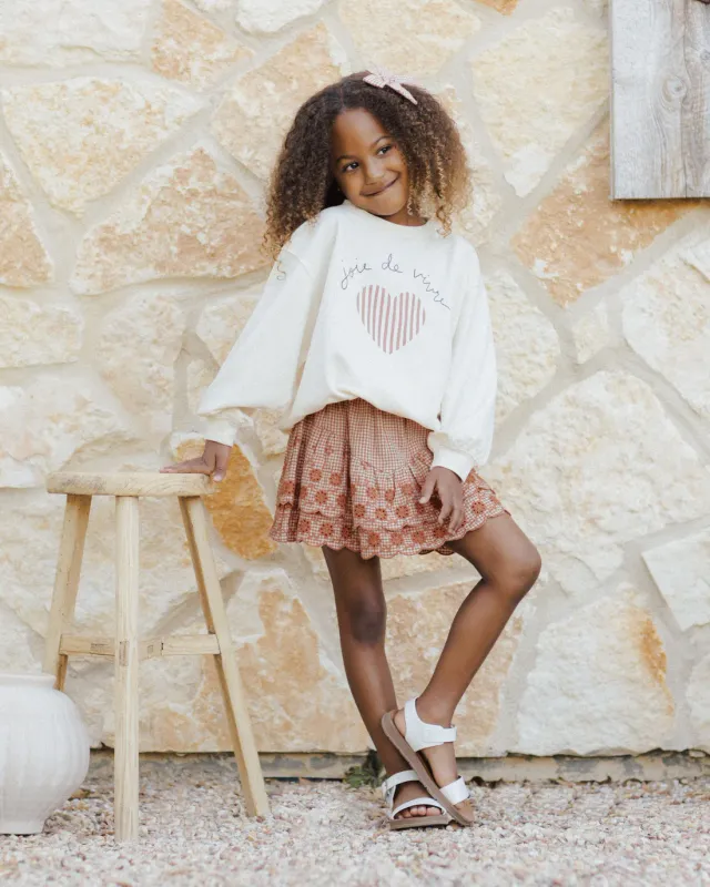 RYLEE &amp; CRU TIERED MINI SKIRT POPPY GINGHAM