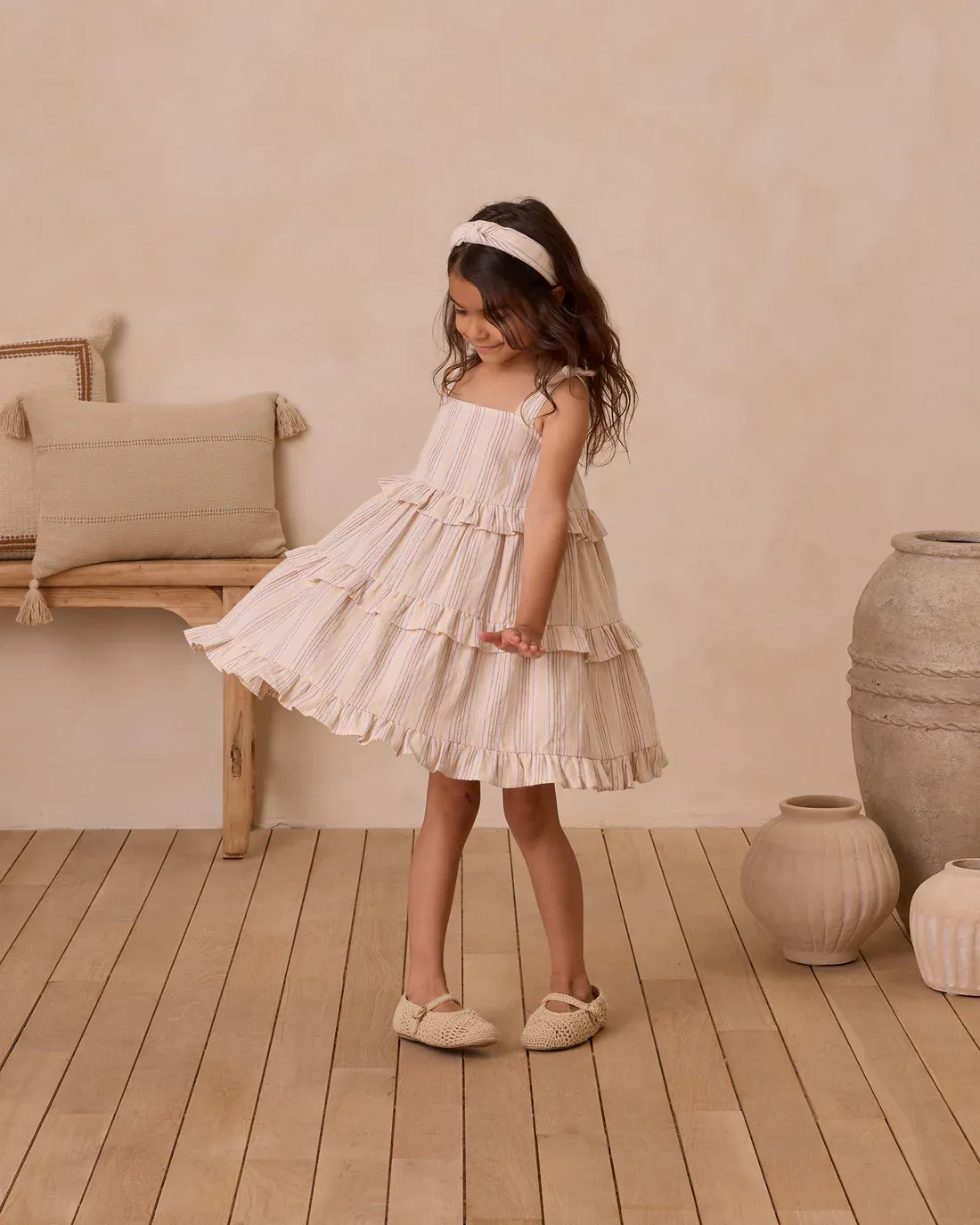 RYLEE &amp; CRU RUFFLE SWING DRESS SUMMER STRIPE