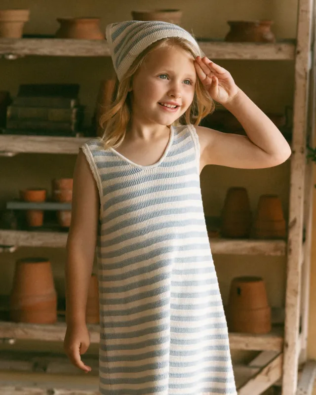 RYLEE &amp; CRU CROCHET TANK MINI DRESS BLUE STRIPE