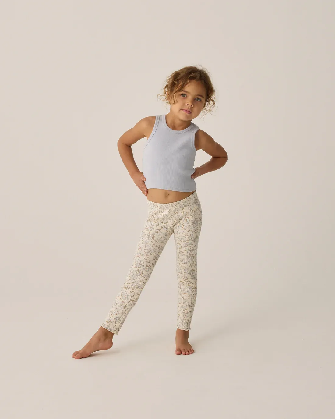 RYLEE &amp; CRU RIBBED TANK SET SHELL LIGHT BLUE
