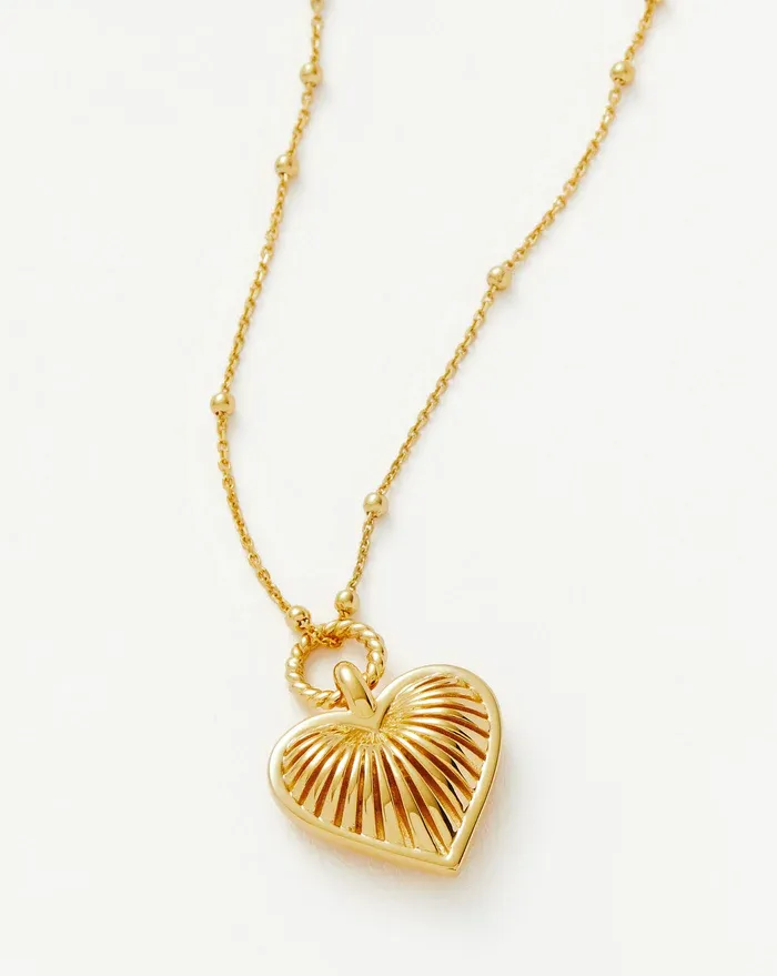 Missoma Ridge Heart Charm Necklace