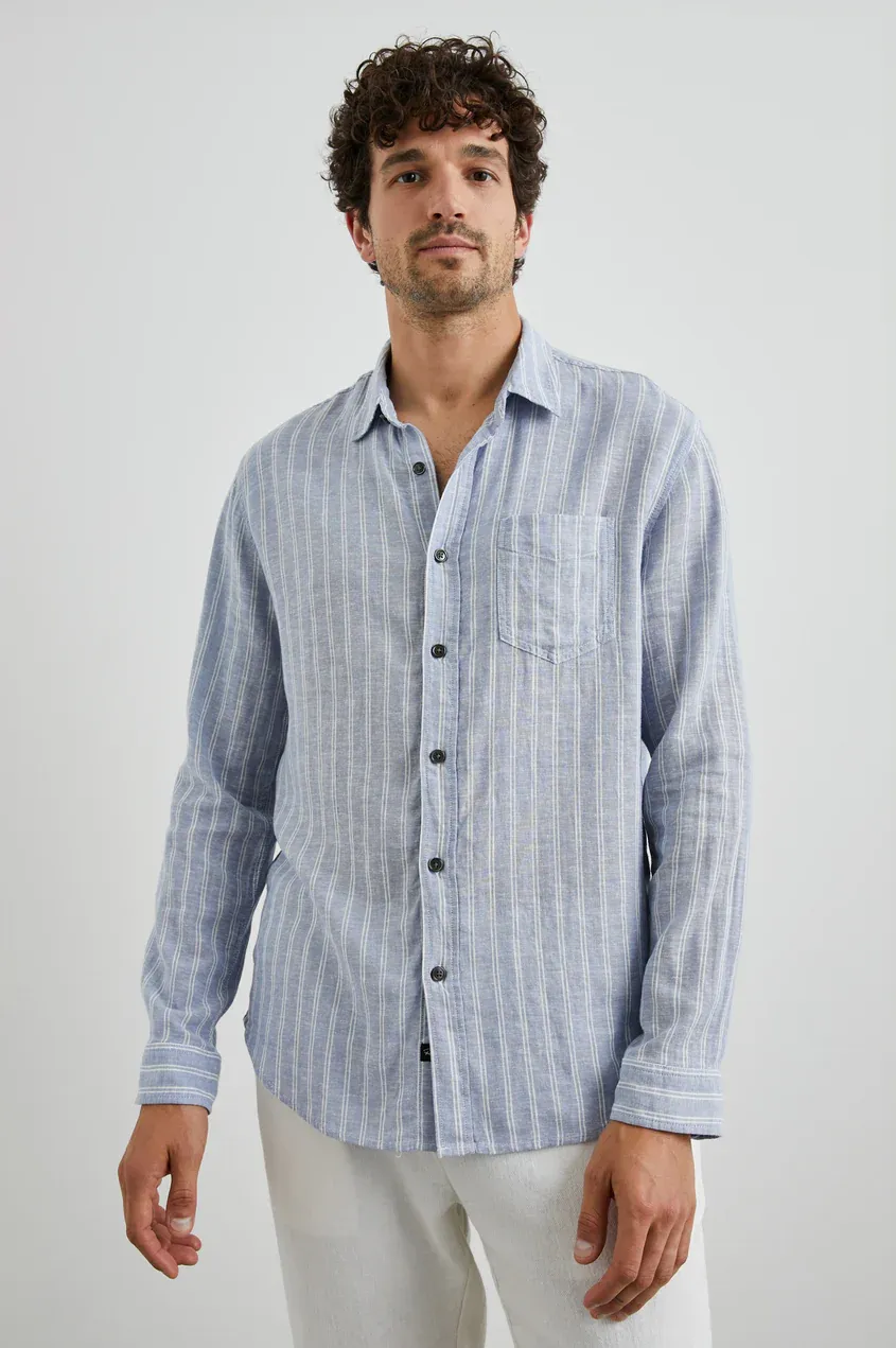 RAILS CONNOR DENIM WHITE PINSTRIPE