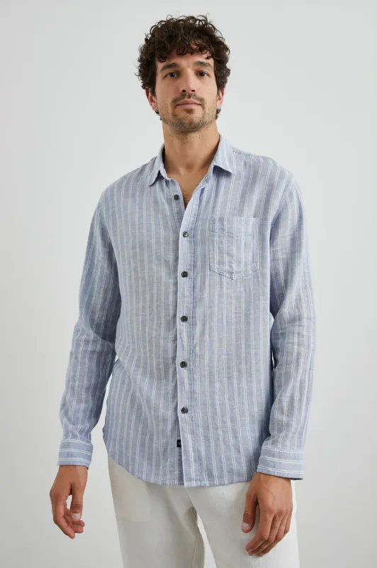 RAILS CONNOR DENIM WHITE PINSTRIPE