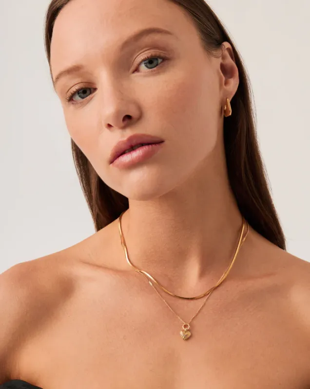 Missoma Mini Ridge Heart Necklace