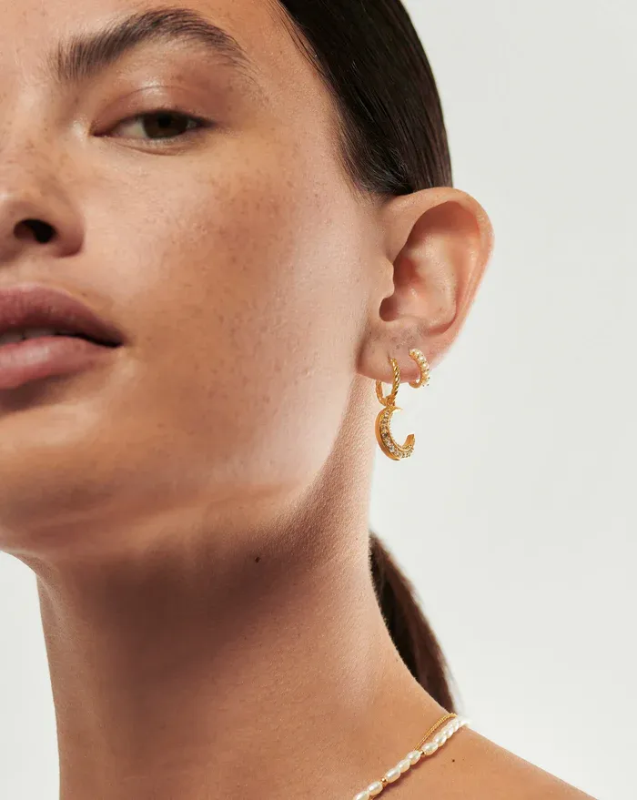 Missoma Pearl Huggie Earrings