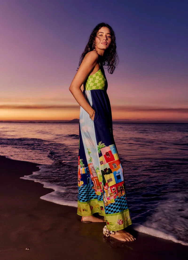 Seafolly Cuba Maxi Dress Turquoise