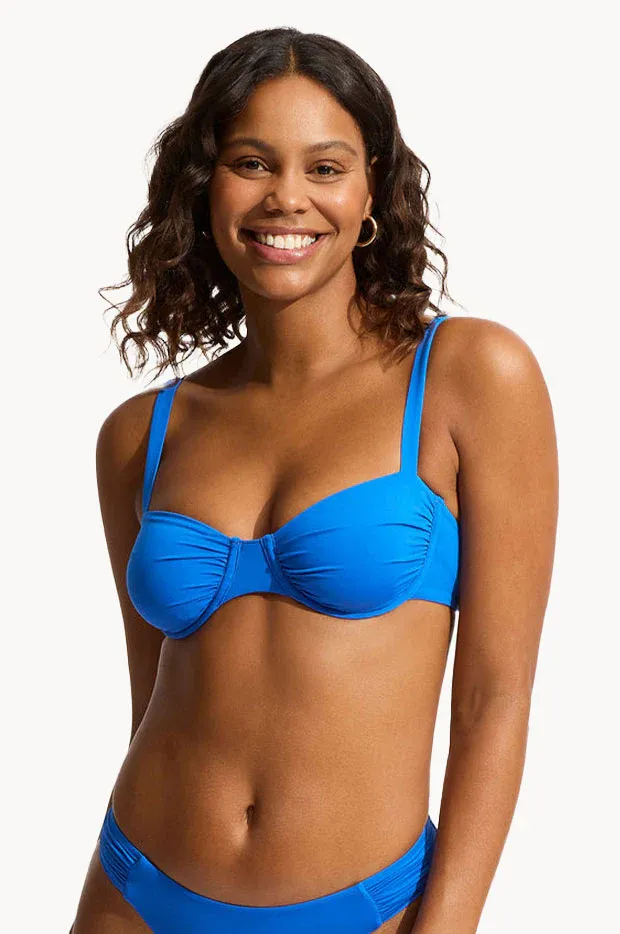Seafolly Ruched Underwire Bra Azure