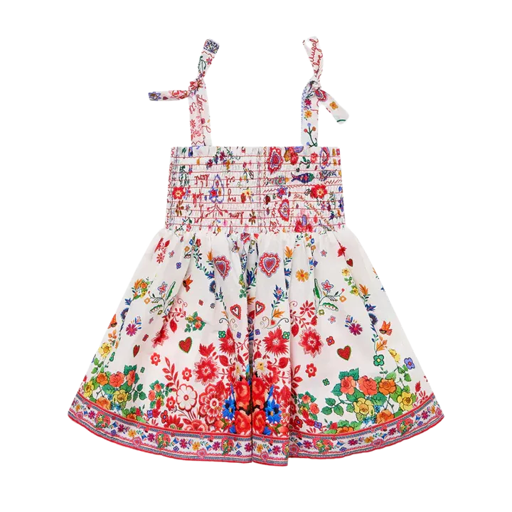 CAMILLA BABIES SHIRRED DRESS W/TIE SHOULDER - FAITH LUCK &amp; JUSTICE