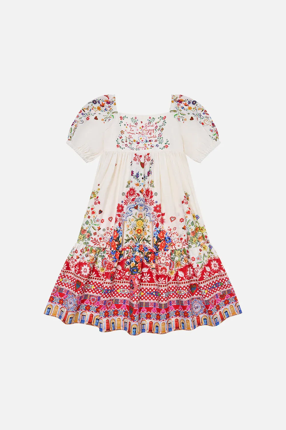 CAMILLA KIDS TIERED MIDI DRESS W/PUFF SLEEVE - FAITH LUCK &amp; JUSTICE