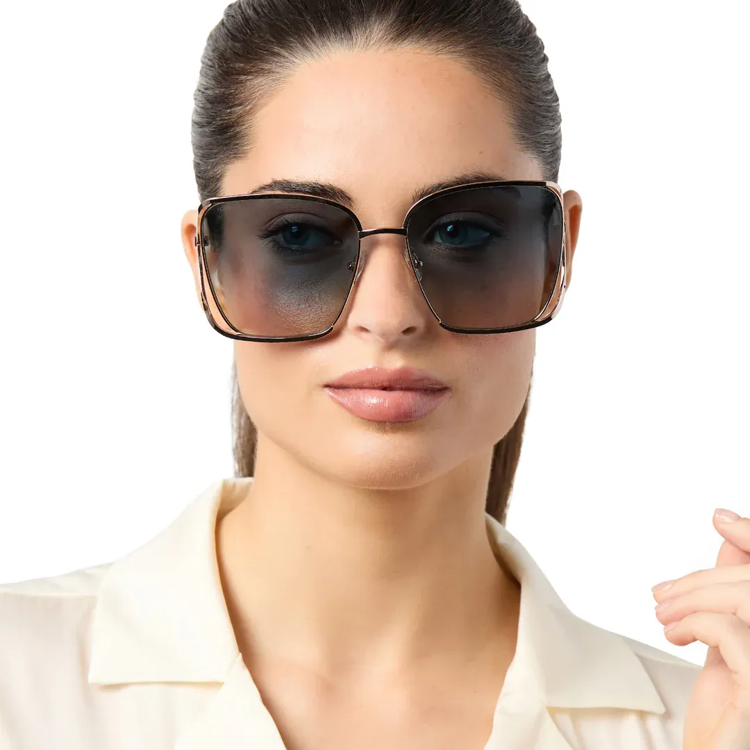 Diff francesca champagne paradiso blue polarized sunglasses