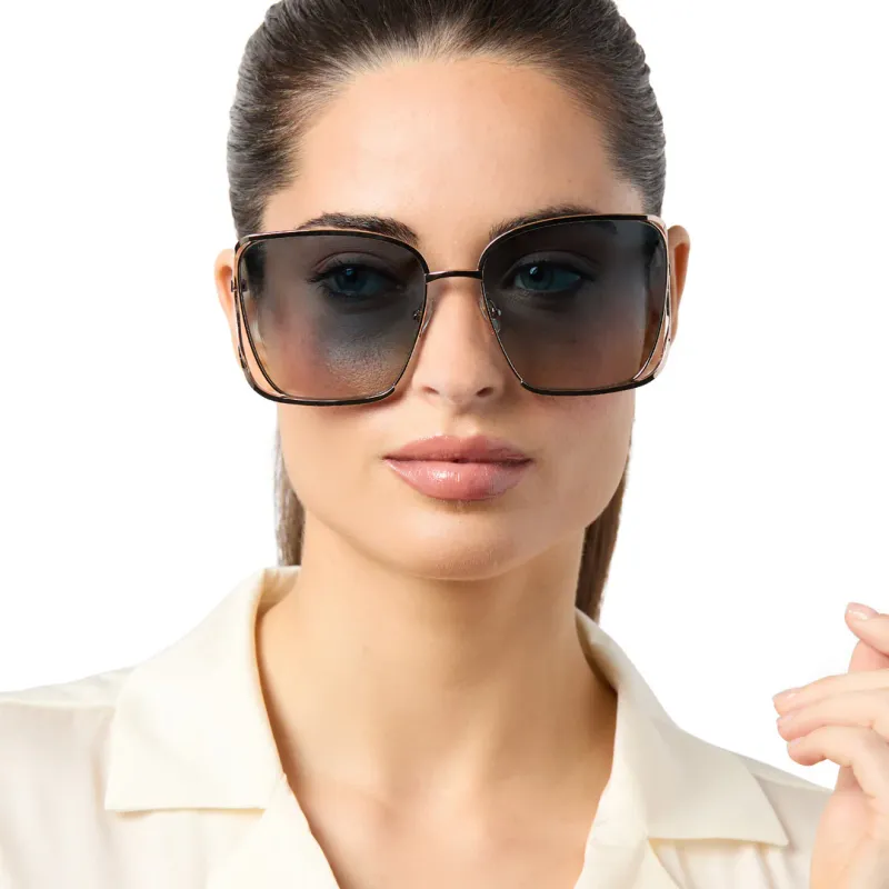 Diff francesca champagne paradiso blue polarized sunglasses