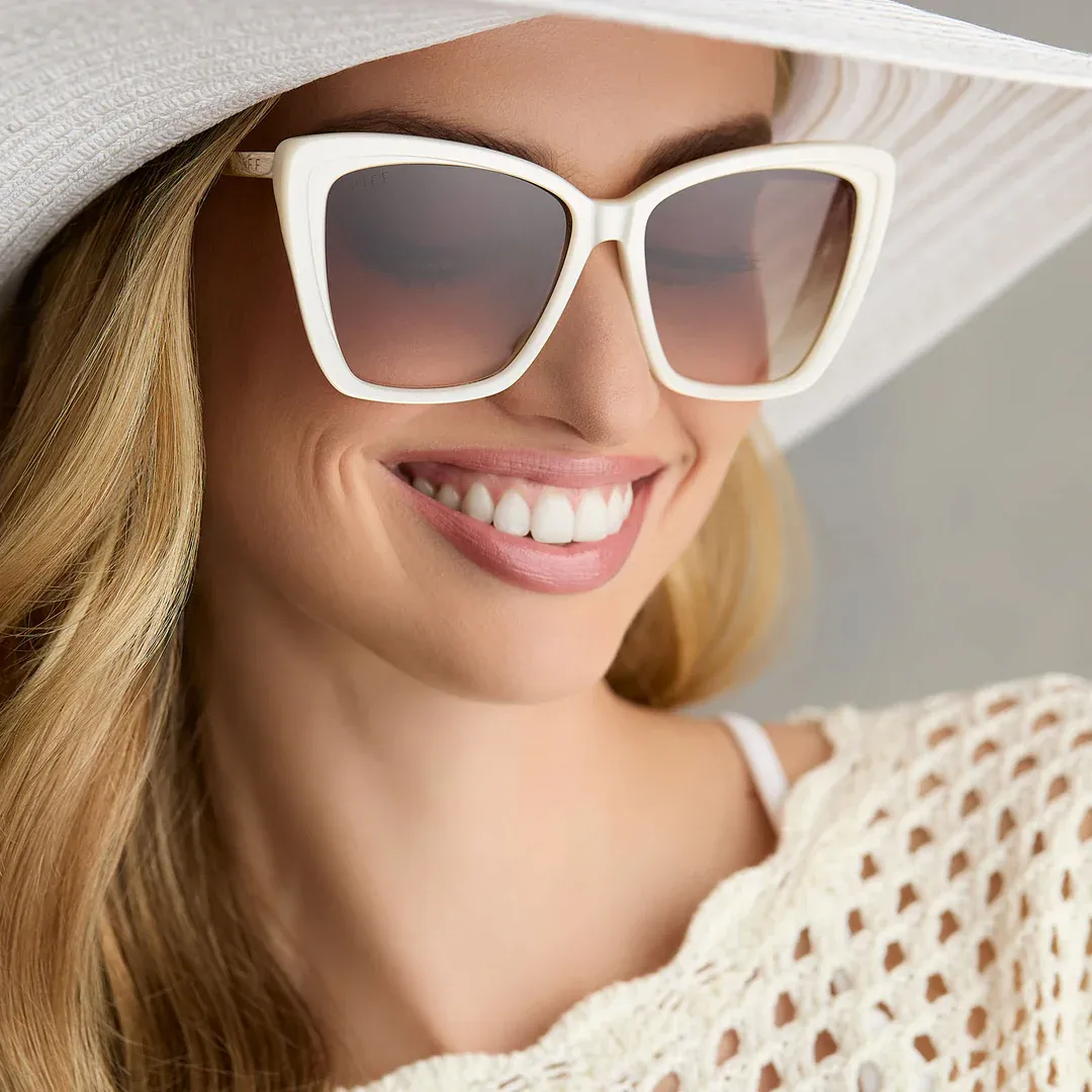 Diff becky ii opaline + brown gradient sunglasses