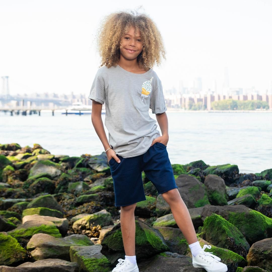 Appaman camp shorts navy blue