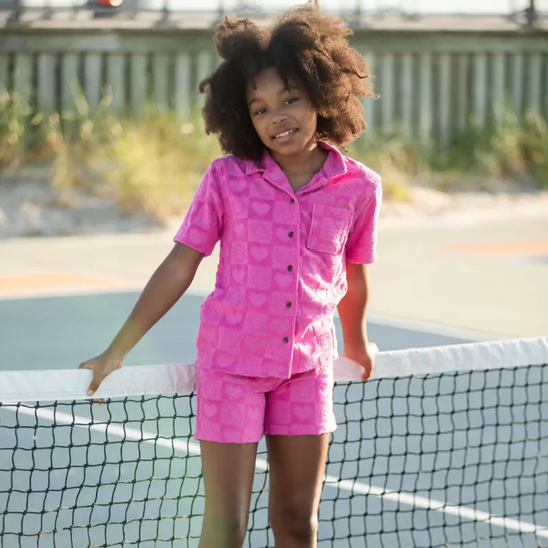 Appaman girls resort shirt fuchsia