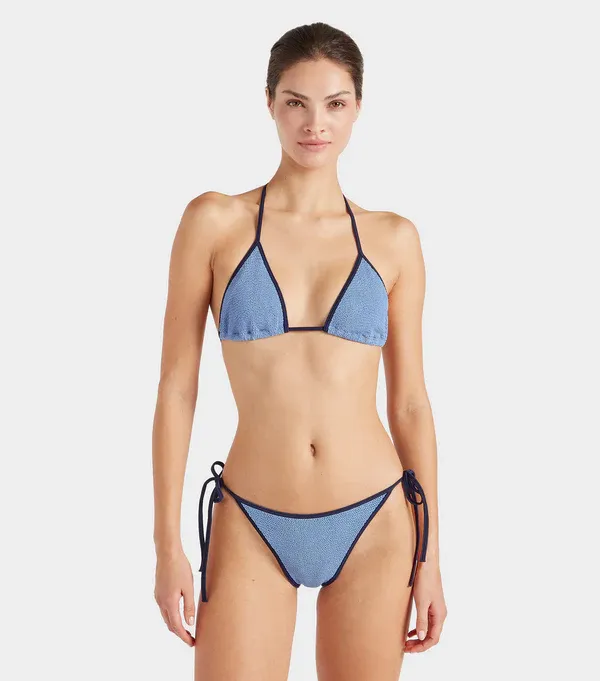 HUNZA G GINA BIKINI CONTRAST CORNFLOWER/NAVY