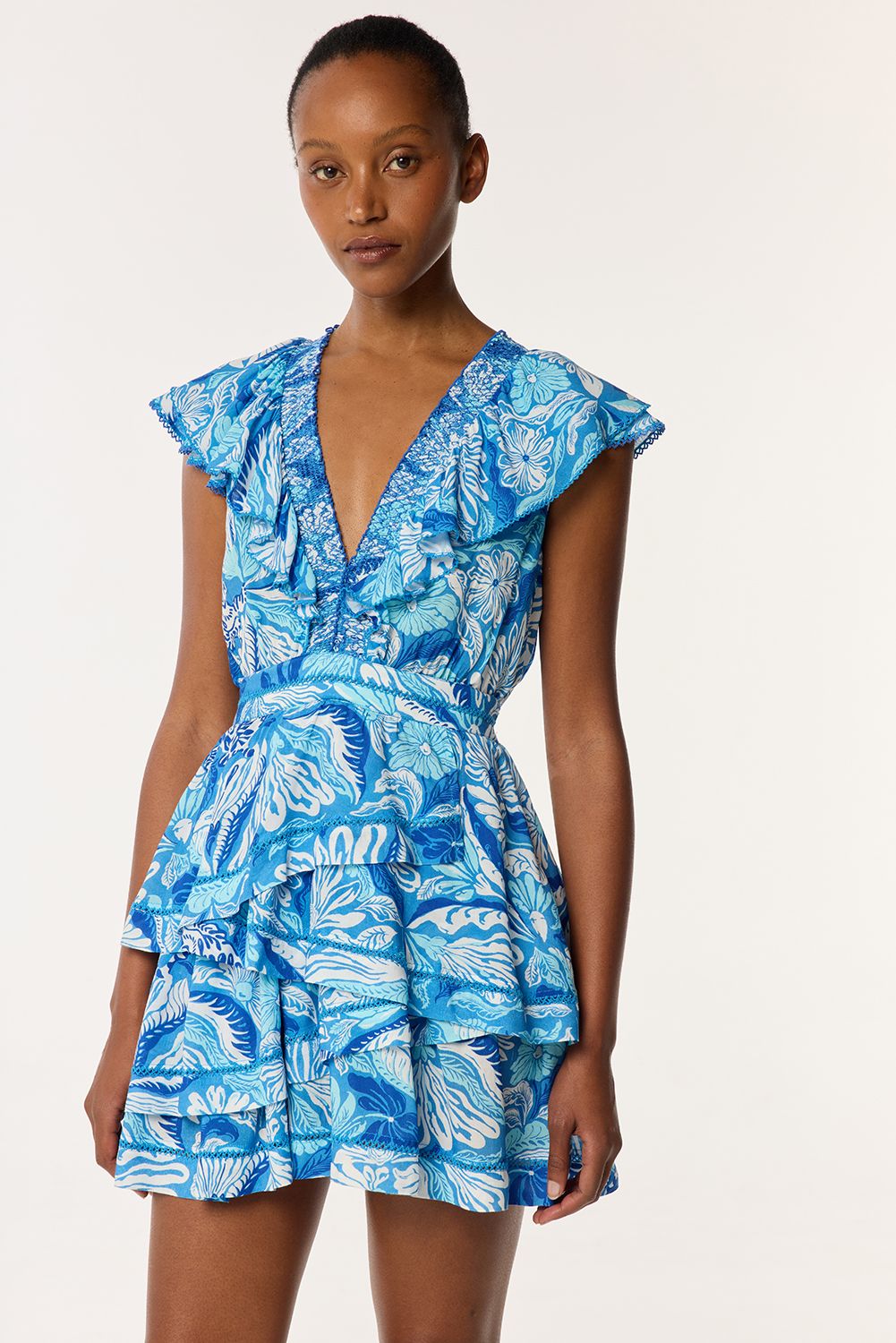 POUPETTE ST BARTH MINI DRESS CAROL V BLUE TIGER LILY