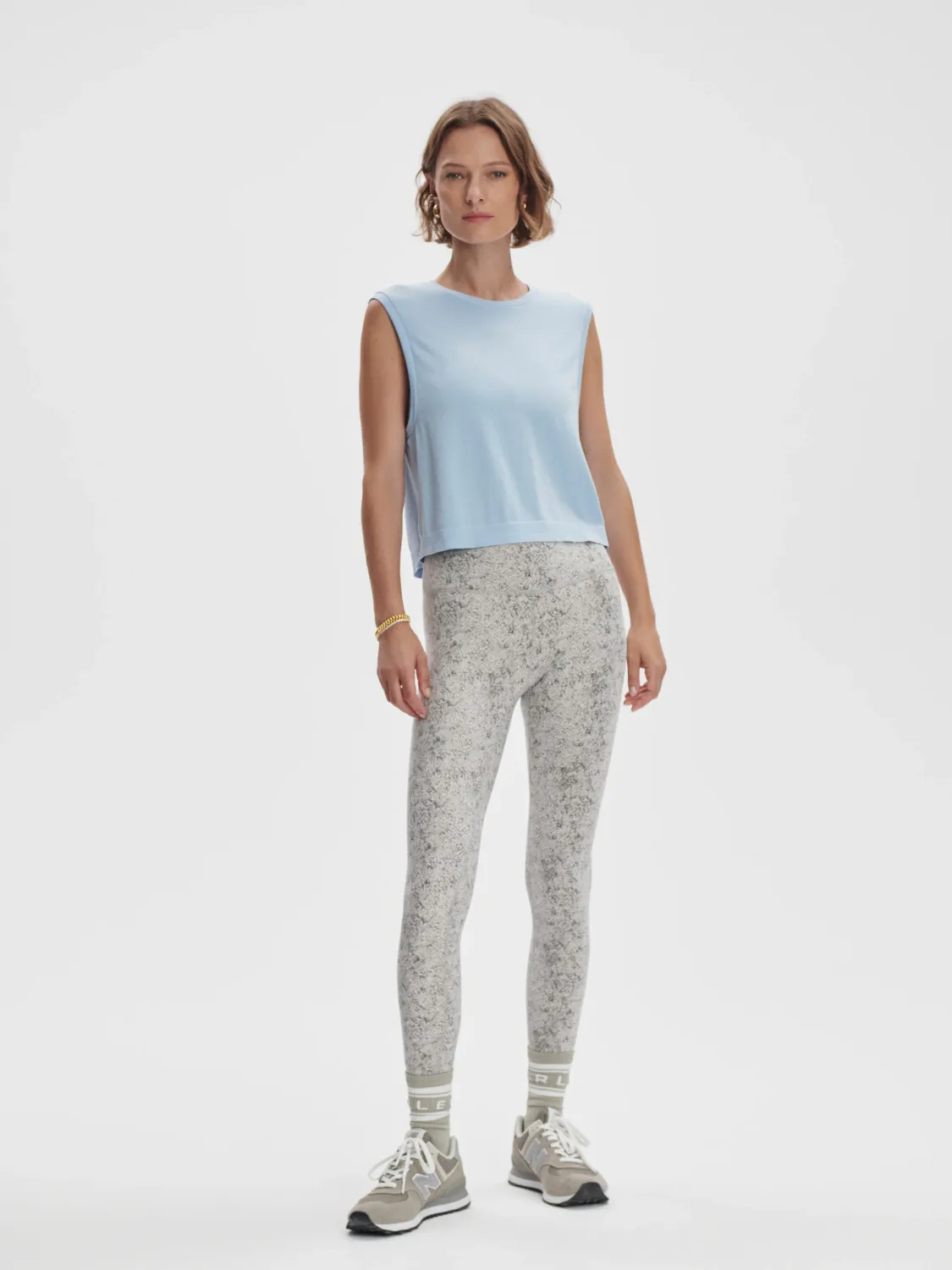 Varley page seamless crop tank cashmere blue