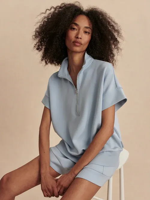 Varley ritchie short sleeve sweat cashmere blue