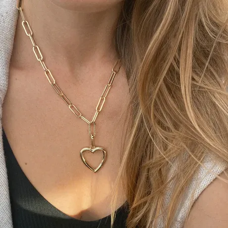 Thatch Open Heart Clip Necklace