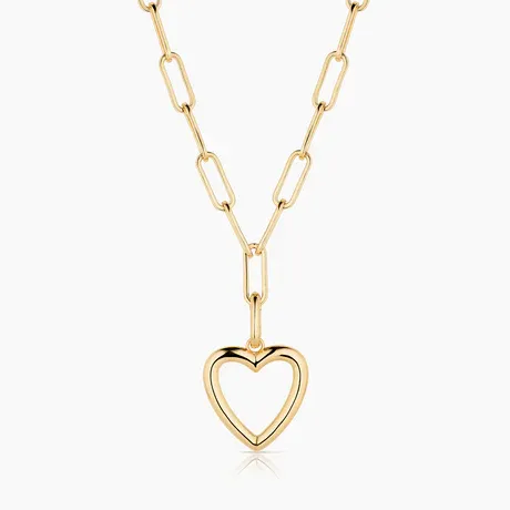 Thatch Open Heart Clip Necklace