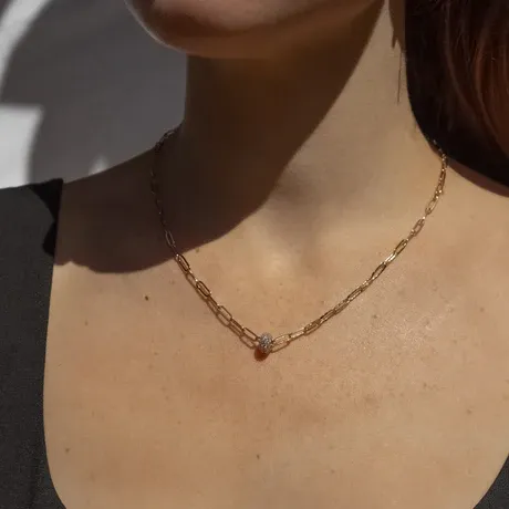 Thatch Astra Pavé Paperclip Necklace