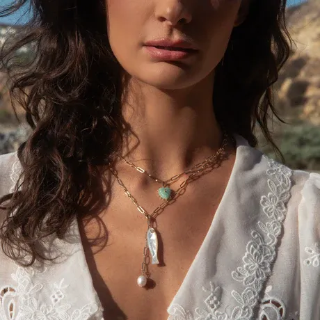 Thatch Fortuna Mother Of Pearl Lariat Necklace