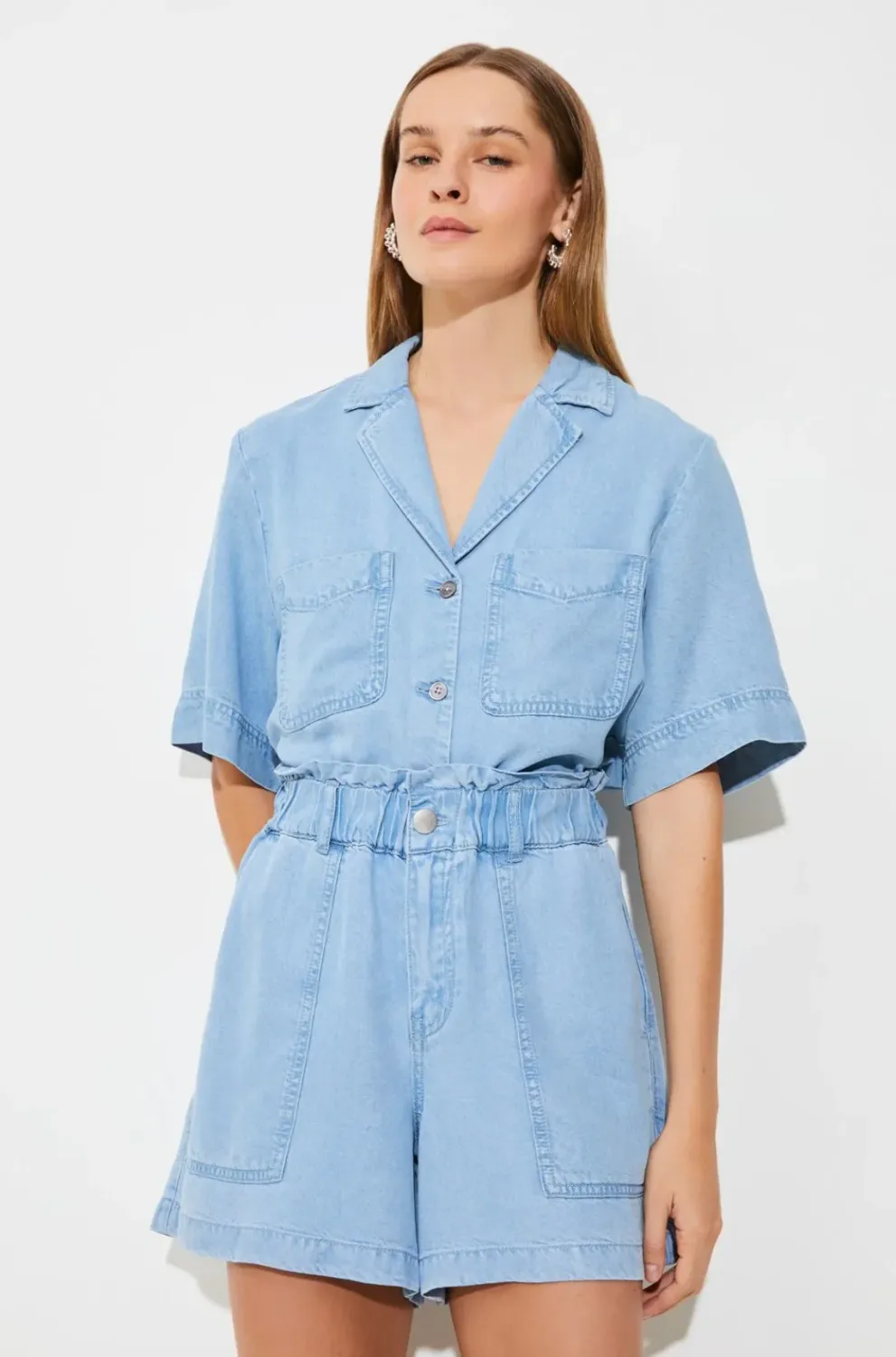 SUNCOO KIKI DENIM SHORTS CLAIR