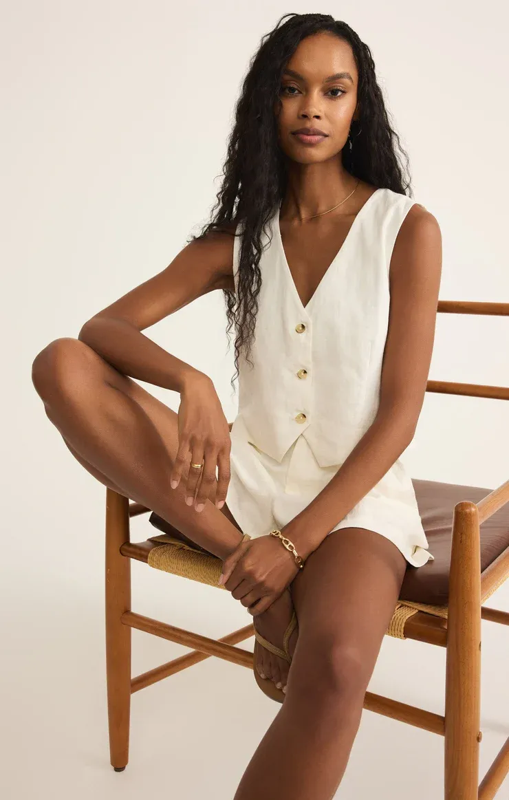 Z Supply Topanga Linen Short White