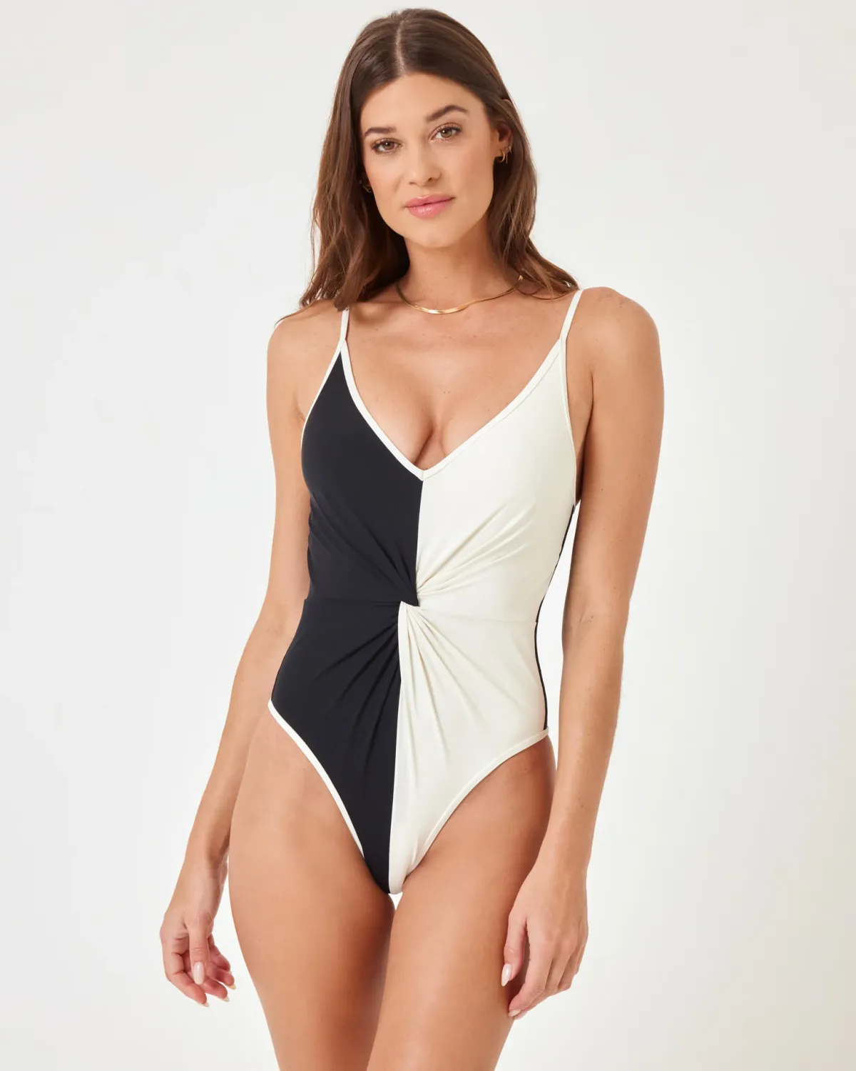 LSPACE LEVY DEVI 1PC - BLACK/CREAM